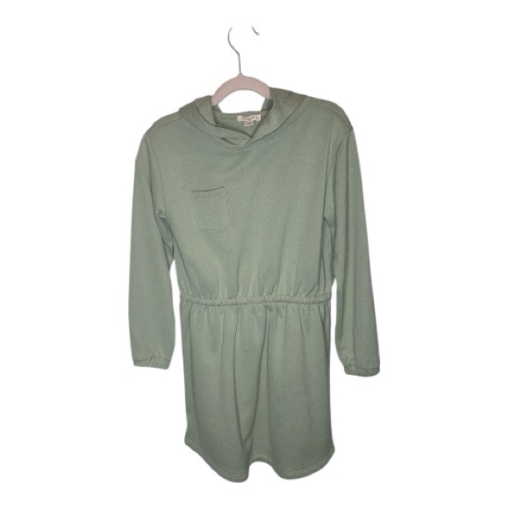 Crewcut Moss Green Hooded Jersey Sweatshirt Dress.  Size 8